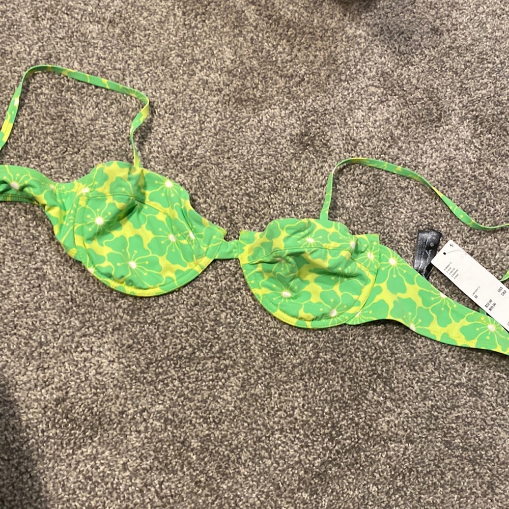 Out from under urban outfitters like green floral retro print underwire swim top